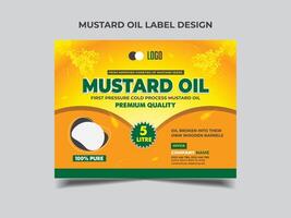 mostarda olio etichette design modello vettore