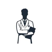 silhouette di successo vettore illustrazione arte con maschio medico