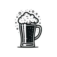 fabbrica di birra emblema bicchiere birra boccale bottiglia silhouette vettore icona
