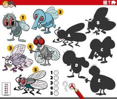 scoperta ombre attività con cartone animato mosche vettore