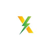 X lettera rinnovabile energia logo design modello vettore