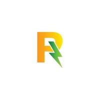 r lettera rinnovabile energia logo design modello vettore