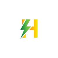 h lettera rinnovabile energia logo design modello vettore