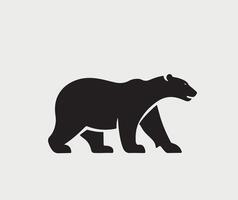 ai generato silhouette di orso vettore illustrazione su un' bianca sfondo