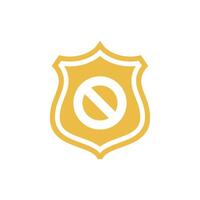 Proibito difesa scudo pittogramma icona logo modello vettore