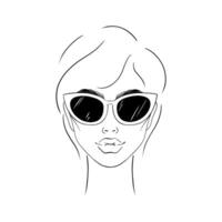 giovane donna nel occhiali da sole vettore