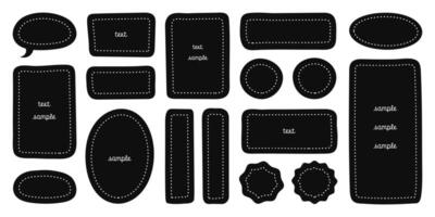 grafico mano disegnato nero montatura con bianca colpi, sfondi per testi, fondale adesivi e etichette. vettore illustrazione, design elemento impostare.