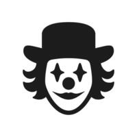 clown semplice nero silhouette icona illustrazione logo per aprile sciocchi giorno vettore