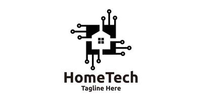 casa Tech logo disegno, logo design modello, simbolo, creativo idea. vettore