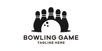 bowling palla gioco logo disegno, logo design modello, simbolo, creativo idea. vettore