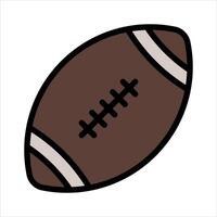Rugby palla nel americano calcio sport semplice linea icona simbolo vettore