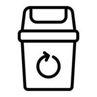riciclare bidone semplice linea icona simbolo vettore