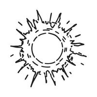 cosmico spazio oggetto scarabocchio. schema disegno di stella. astronomia scienza astratto schizzo. mano disegnato vettore illustrazione isolato su bianca.