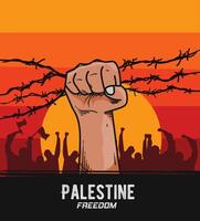 vettore di crescente mano per Palestina la libertà campagna, Perfetto per Stampa, abbigliamento, eccetera