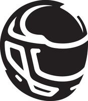 minimo motociclo casco icona, nero colore vettore silhouette, bianca sfondo 35