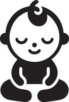 carino sorridente bambino strisciando icona nero colore silhouette 14 vettore