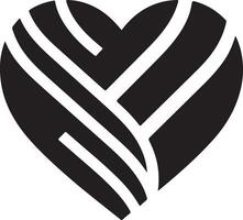 minimo cuore forma vettore logo icona, piatto simbolo, nero colore 2