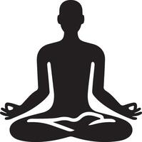 minimo uomo fare yoga icona nero colore, clipart, simbolo, silhouette 4 vettore