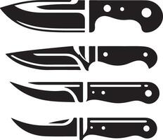 minimo coltello icona, clipart, simbolo, nero colore vettore silhouette, bianca sfondo 6