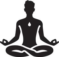 minimo uomo fare yoga icona nero colore, clipart, simbolo, silhouette 18 vettore