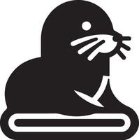 minimo foca vettore icona, piatto simbolo, nero colore silhouette, bianca sfondo 12
