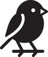 fringuello uccello logo concetto, nero colore silhouette, bianca sfondo 33 vettore