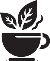 tè foglia vettore icona logo silhouette, clipart, simbolo, nero colore silhouette 9
