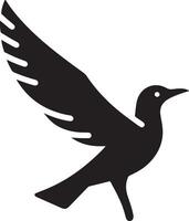 minimo gabbiano vettore icona, piatto simbolo, nero colore silhouette, bianca sfondo 12
