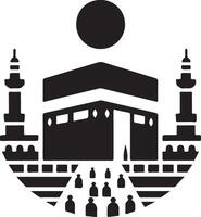 minimo kaaba logo design vettore icona, piatto simbolo silhouette 2