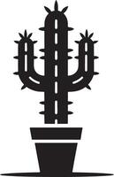 cactus pianta icona vettore clipart, simbolo, nero colore silhouette, bianca sfondo 18