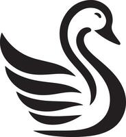 cigno logo vettore icona, piatto simbolo, nero colore silhouette, bianca sfondo 25