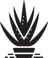 minimo aloe Vera pianta icona vettore silhouette, bianca sfondo 24