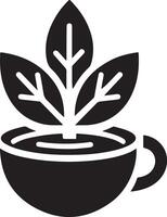 tè foglia vettore icona logo silhouette, clipart, simbolo, nero colore silhouette 4