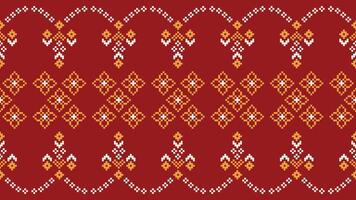 tradizionale etnico motivi ikat geometrico tessuto modello attraversare punto.ikat ricamo etnico orientale pixel rosso sfondo. astratto, vettore, illustrazione. trama, natale, decorazione, carta da parati. vettore