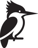 martin pescatore uccello vettore arte icona, clipart, simbolo, nero colore silhouette, bianca sfondo 44