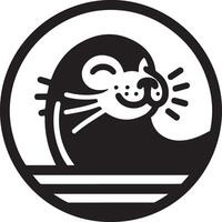 minimo foca vettore icona, piatto simbolo, nero colore silhouette, bianca sfondo 16