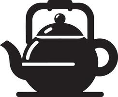 tè bollitore vettore icona con tazza silhouette, nero colore silhouette 23