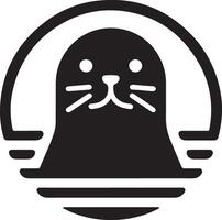 minimo foca vettore icona, piatto simbolo, nero colore silhouette, bianca sfondo 26