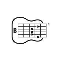 B chitarra accordo icona. di base chitarra accordo vettore illustrazione simbolo design