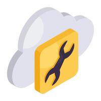 icona di download premier della riparazione cloud vettore