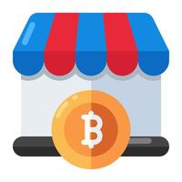 Perfetto design icona di bitcoin negozio vettore