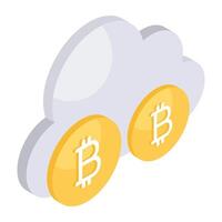 un icona design di bitcoin isolato su bianca sfondo vettore