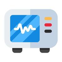 un'icona di design unica del monitor ecg vettore