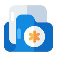 icona di download premium della cartella medica vettore