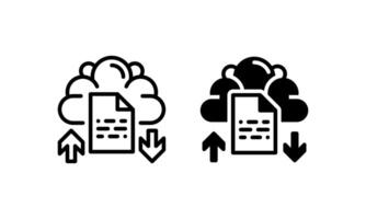 nube file icona nel schema e glifo stile vettore