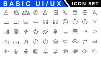 ui UX icona impostare, utente interfaccia icona impostato collezione. vettore