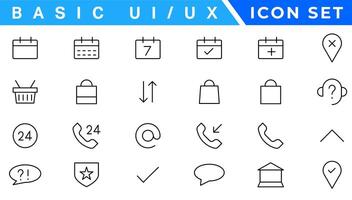 utente interfaccia icone collezione, di base ui UX icona impostare. impostato icona di utente interfaccia. vettore illustrazione. modificabile ictus