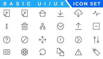 ui e UX icona impostare, utente interfaccia icona impostato collezione. vettore