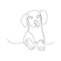 cane uno linea arte logo design icona vettore