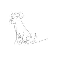 cane uno linea arte logo design icona vettore